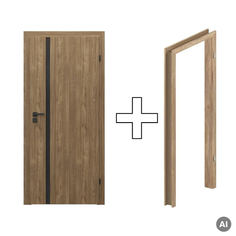Zestaw Drzwi + Ościeżnica Porta Focus 4.A z czarną szybą