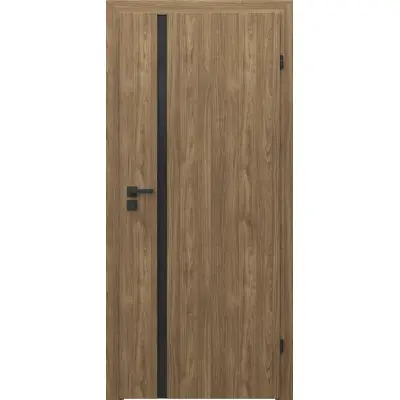 Zestaw Drzwi + Ościeżnica Porta Focus 4.A z czarną szybą 95-135 Dąb Catania Przylgowe (otwierane na zewnątrz) Prawe 80cm plaster miodu, SPWG4A0P08DDT0SZ2KHB00, OPWP6B0P08DDT0SZ260000