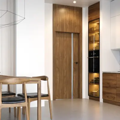 Zestaw Drzwi + Ościeżnica Porta Focus 4.A z czarną szybą 95-135 Dąb Catania Przylgowe (otwierane na zewnątrz) Prawe 80cm plaster miodu, SPWG4A0P08DDT0SZ2KHB00, OPWP6B0P08DDT0SZ260000