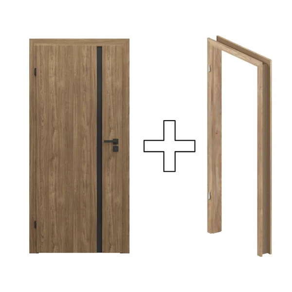 Zestaw Drzwi + Ościeżnica Porta Focus 4.A z czarną szybą