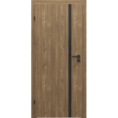 Zestaw Drzwi + Ościeżnica Porta Focus 4.A z czarną szybą 95-135 Dąb Catania Przylgowe (otwierane na zewnątrz) Lewe 80cm plaster miodu, SPWG4A0L08DDT0SZ2KHB00, OPWP6B0L08DDT0SZ260000