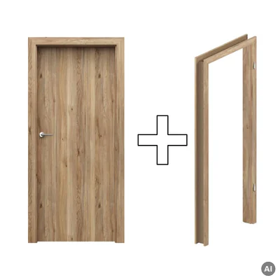 Zestaw Drzwi + Ościeżnica Porta Decor model P 140-180 Dąb Catania Przylgowe (otwierane na zewnątrz) Prawe 80cm plaster miodu, SPWP0P0P08DDT0SZ2AH000, OPWP6D0P08DDT0SZ260000