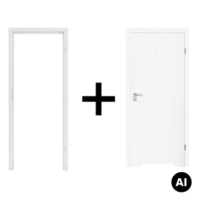 Komplet drzwi + Ościeżnica regulowana 95-114 Norma Decor 1 prawe 80cm Zawias motylkowy bezprzylgowe WC, 100073578, 100073608