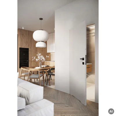 Zestaw Drzwi ukryte + Ościeżnica Porta HIDE WC Bezprzylgowe (otwierane na zewnątrz) Lewe 80cm plaster miodu, SPA1110L08LBPWAYU0H000, OPA100LL080000AN200000