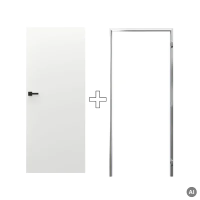 Zestaw Drzwi ukryte + Ościeżnica Porta HIDE Bezprzylgowe (otwierane na zewnątrz) Prawe 80cm plaster miodu, SPA1110P08LBP0A7U0H000, OPA100LP080000AN200000