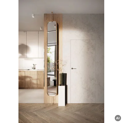 Zestaw Drzwi ukryte + Ościeżnica Porta HIDE Bezprzylgowe (otwierane na zewnątrz) Prawe 80cm plaster miodu, SPA1110P08LBP0A7U0H000, OPA100LP080000AN200000
