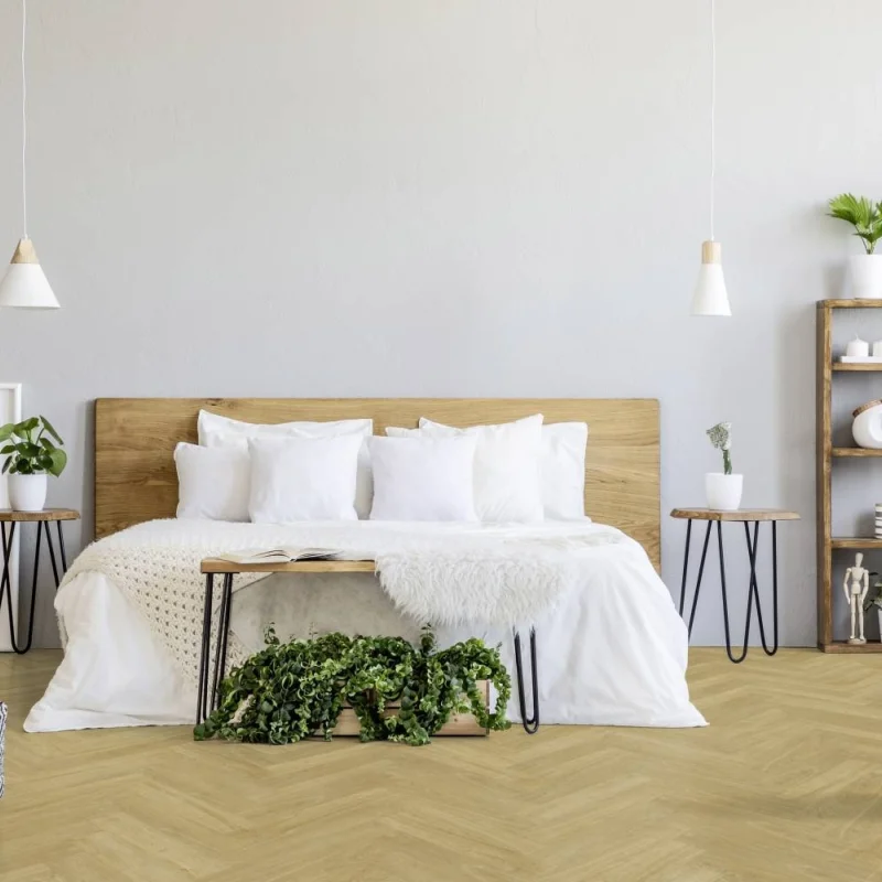 Podłoga winylowa Jodełka samoprzylepna ze zintegrowanym po