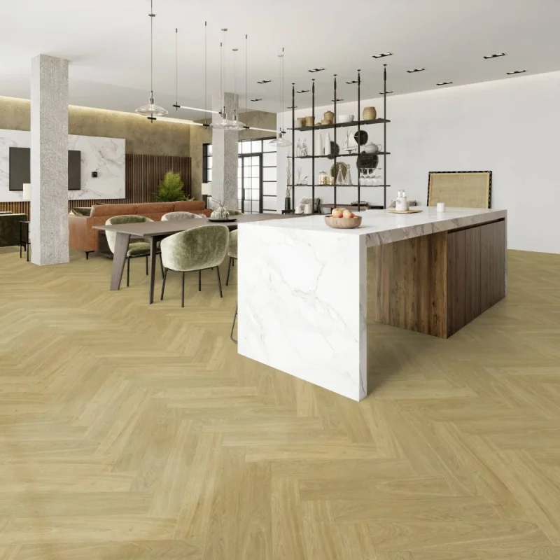 Podłoga winylowa Jodełka samoprzylepna ze zintegrowanym po