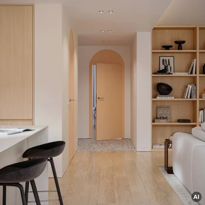 Zestaw Drzwi ukryte + Ościeżnica Porta HIDE Bezprzylgowe (otwierane na zewnątrz) Prawe 70cm plaster miodu, SPA1110P07LBP0A7U0H000, OPA100LP070000AN200000