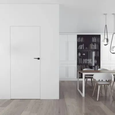 Zestaw Drzwi ukryte + Ościeżnica biała Sara Eco 2 odwrotna przylga (otwierane do wewnątrz) Prawe 80 cm płyta, 5901316049835, 5901316110641