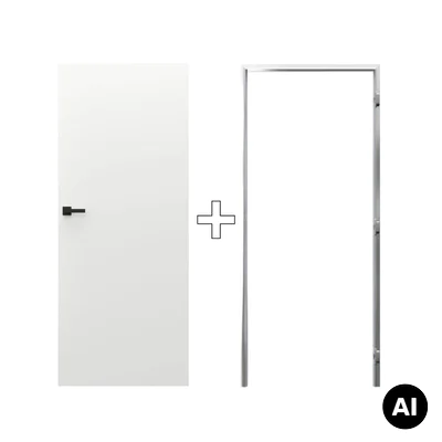 Zestaw Drzwi ukryte + Ościeżnica Sara Eco 2 bezprzylgowe (otwierane na zewnątrz) Prawe 80 cm płyta, 5901316049873, 400010426