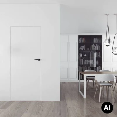 Zestaw Drzwi ukryte + Ościeżnica Sara Eco 2 bezprzylgowe (otwierane na zewnątrz) Lewe 80 cm płyta, 5901316049866, 400010424