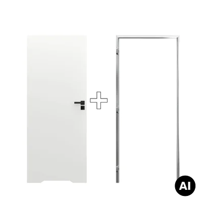 Zestaw Drzwi ukryte + Ościeżnica Sara Eco 2 WC bezprzylgowe (otwierane na zewnątrz) Lewe 70 cm płyta, DRE 400010389, DRE 400010416