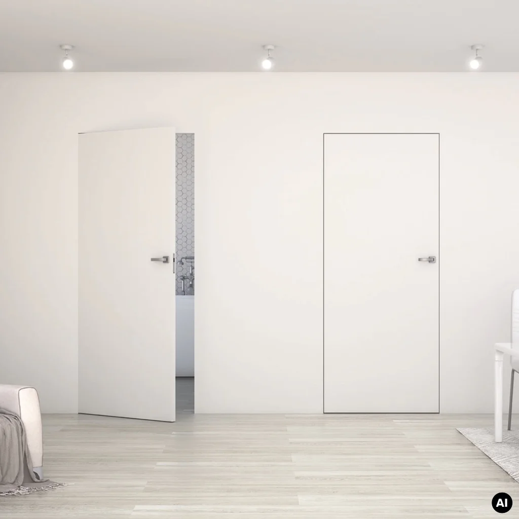 Zestaw Drzwi ukryte + Ościeżnica Sara Eco 2 WC bezprzylgowe (otwierane na zewnątrz) Lewe 70 cm płyta, DRE 400010389, DRE 400010416, Zestaw, Sara Eco 2, DRE