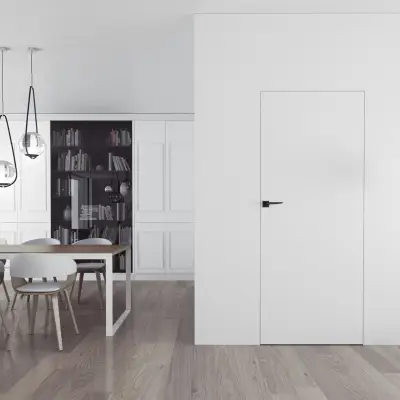 Zestaw Drzwi ukryte + Ościeżnica biała Sara Eco 2 bezprzylgowe (otwierane na zewnątrz) Prawe 80 cm plaster miodu, DRE 400010028, 5901316110672