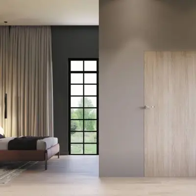 Zestaw Drzwi ukryte + Ościeżnica biała Sara Eco 2 bezprzylgowe (otwierane na zewnątrz) Prawe 80 cm plaster miodu, DRE 400010028, 5901316110672