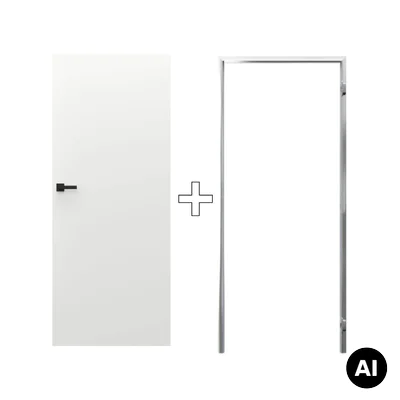 Zestaw Drzwi ukryte + Ościeżnica biała Sara Eco 2 odwrotna przylga (otwierane do wewnątrz) Lewe 80 cm plaster miodu, DRE 400010023, 5901316110610