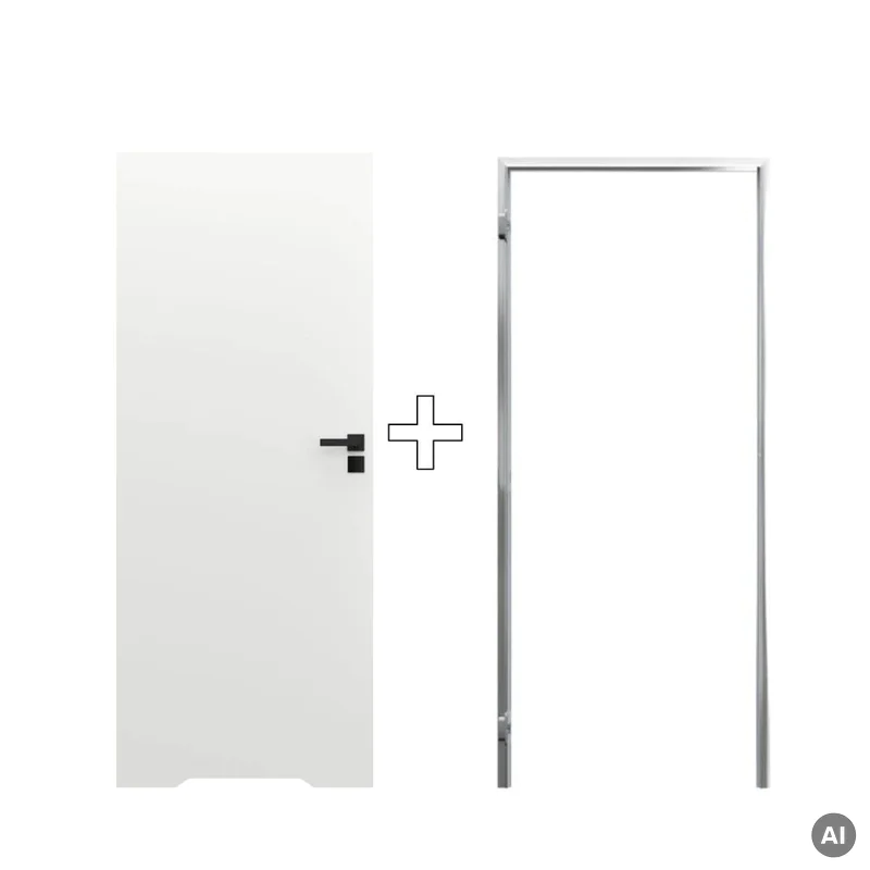Zestaw Drzwi ukryte + Ościeżnica Sara Eco 2 WC bezprzylgow