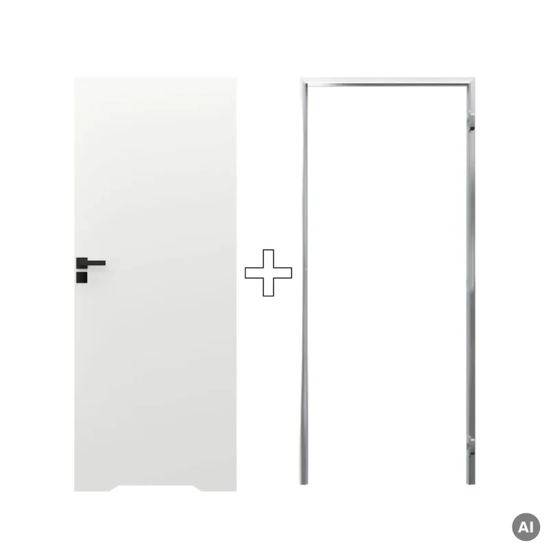 Zestaw Drzwi ukryte + Ościeżnica Sara Eco 2 WC bezprzylgow