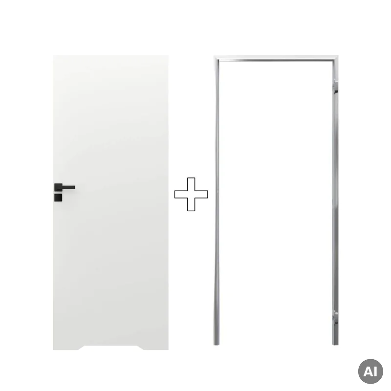 Zestaw Drzwi ukryte + Ościeżnica Sara Eco 2 WC bezprzylgow