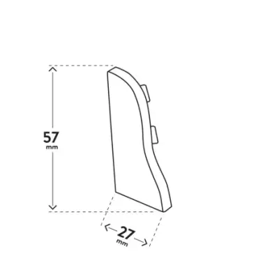 INDO ZAKOŃCZENIE LEWE 40 Biały Mat, 5905167781876