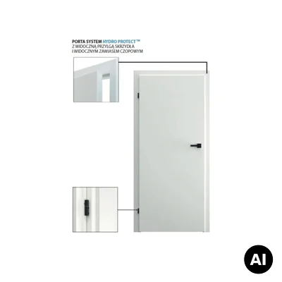 Ościeżnica Wodoodporna Hydro Protect regulowana C 120-160 z kątownikiem 60 mm 80 Lewa Przylgowa, OPWC6C0L08DBI0SZ36C000