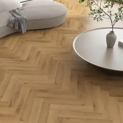 Panele winylowe SPC ze zintegrowanym podkładem Jodełka Prestige PAN000373 Klasa 34 7 mm