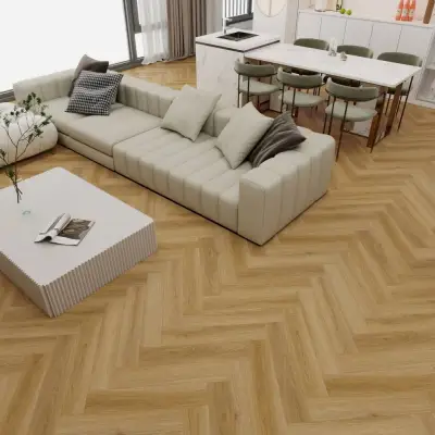 Panele winylowe SPC ze zintegrowanym podkładem Jodełka Chic PAN000375 Klasa 34 7 mm