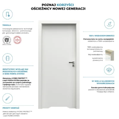 Ościeżnica Wodoodporna Hydro Protect regulowana C 120-160 z kątownikiem 60 mm 80 Prawa Przylgowa, OPWC6C0P08DBI0SZ36C000