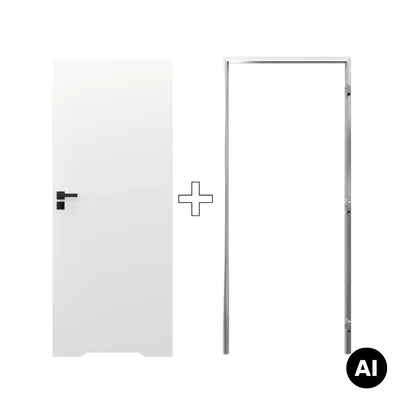 Zestaw Drzwi ukryte + Ościeżnica biała Sara Eco 2 WC bezprzylgowe (otwierane na zewnątrz) Prawe 70 cm płyta, DRE 400010390, 5901316110603
