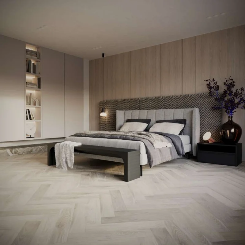 Panele winylowe ze zintegrowanym podkładem Jodełka Strasbo