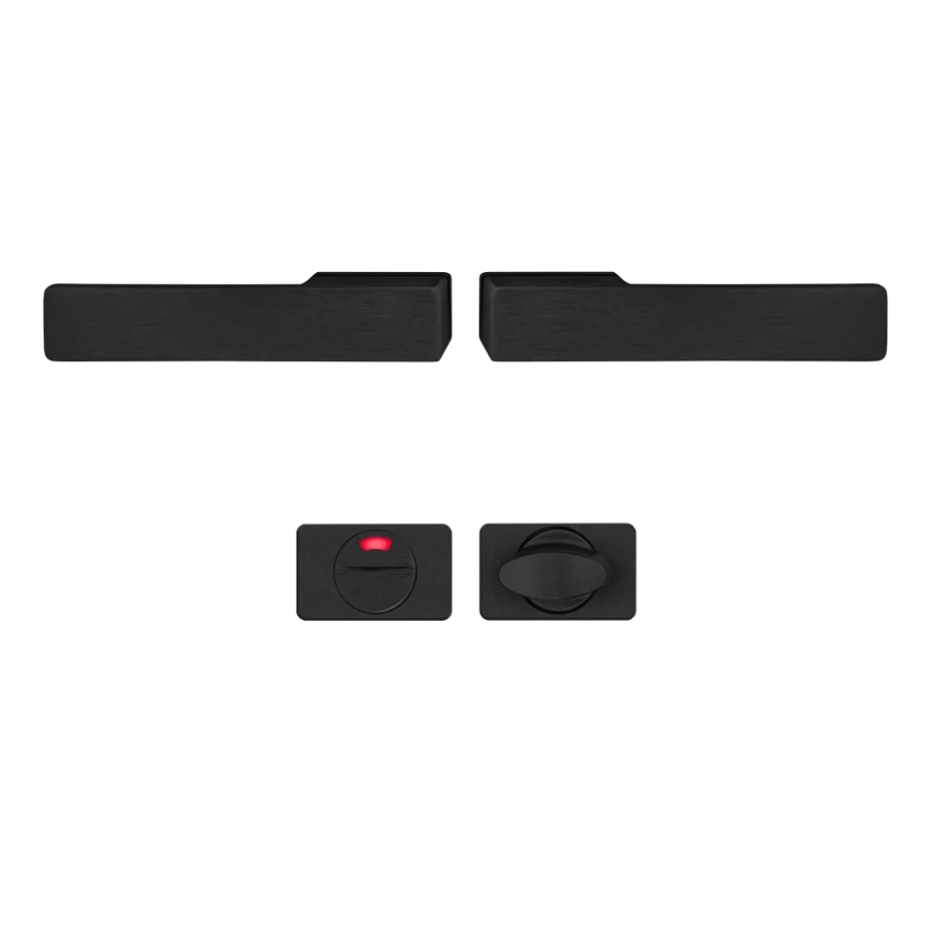 Klamka Libera Czarna klamko + klamka + rozeta WC, 5907505414828, Klamka, Libera, Axa