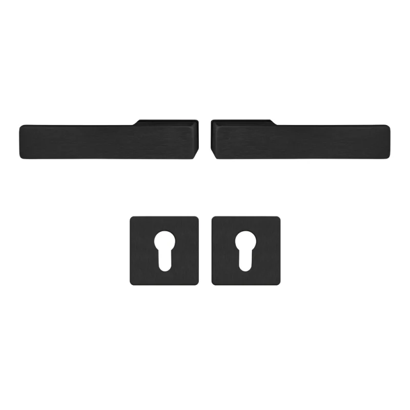 Klamka Libera Czarna klamko + klamka + rozeta WB, 5907505414