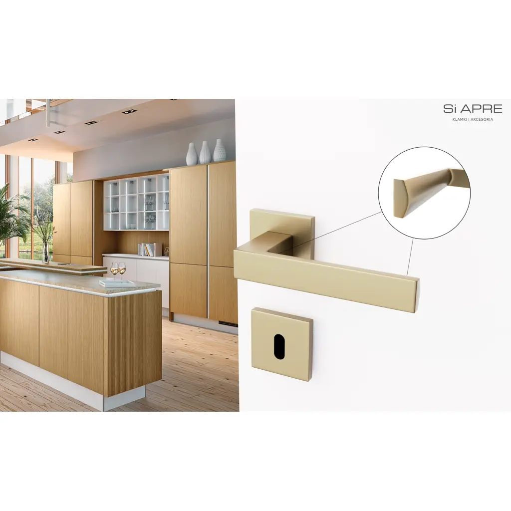 Rozety kwadratowe pod klucz pokojowy QR59 Złota anoda, 5907609716132, Rozeta kwadratowa, Si Apre, Si Apre