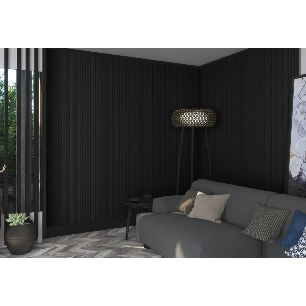 Zestaw Lamele Czarne matowe M 723, Listwa startowa lewa, Listwa zakończeniowa Prawa, 120032940, 120035909, 120035910, Zestaw, Lamele MDF, AGT