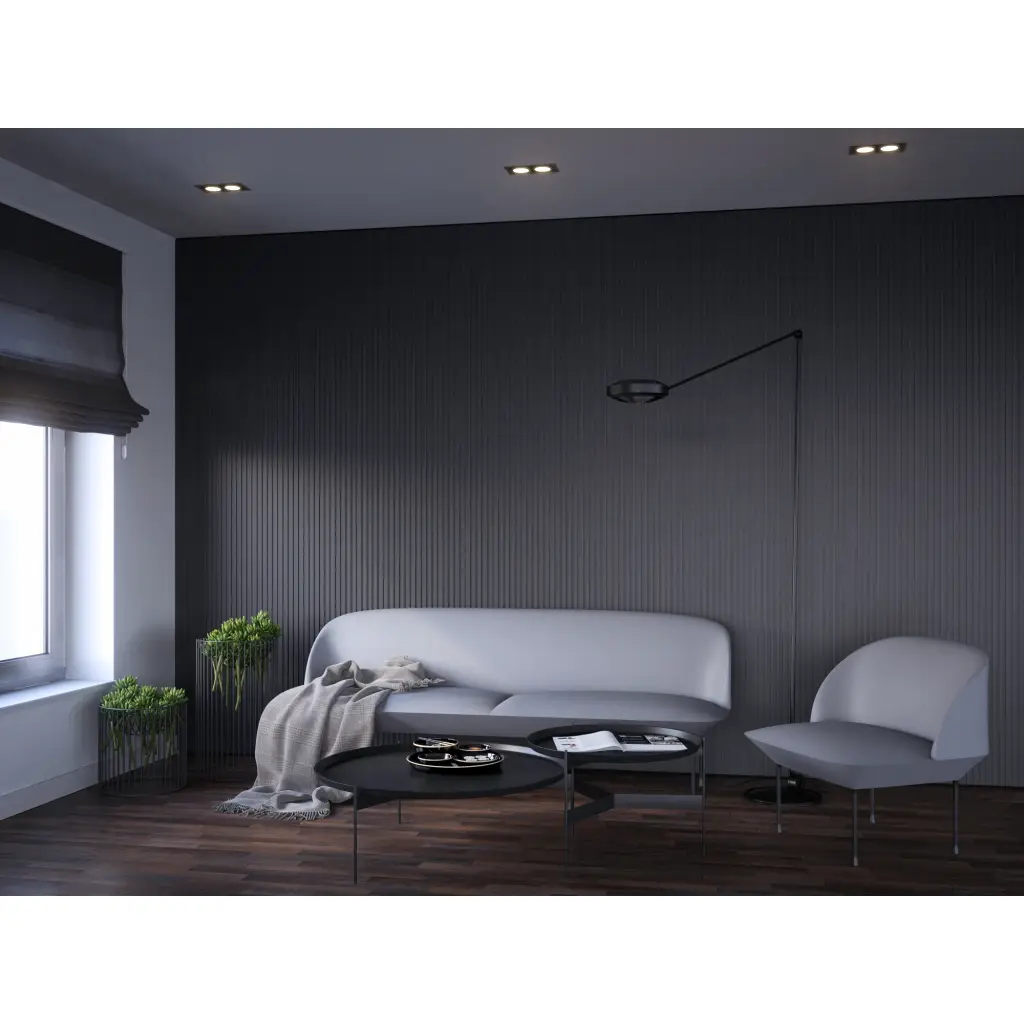 Zestaw Lamele Czarne matowe M 723, Listwa startowa lewa, Listwa zakończeniowa Prawa, 120032940, 120035909, 120035910, Zestaw, Lamele MDF, AGT