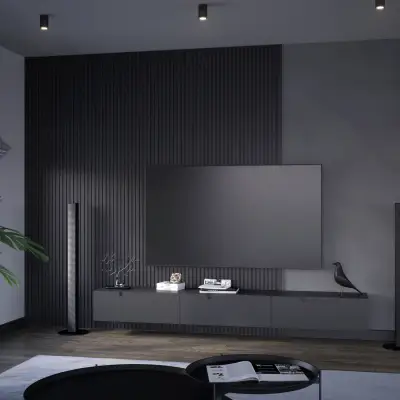 Zestaw Lamele Czarne matowe M 723, Listwa startowa lewa, Listwa zakończeniowa Prawa, 120032940, 120035909, 120035910