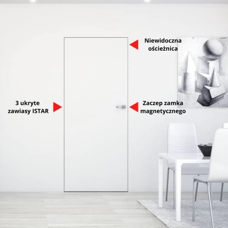 Ościeżnica aluminiowa Biała Sara Eco 2 bezprzylgowa Prawa