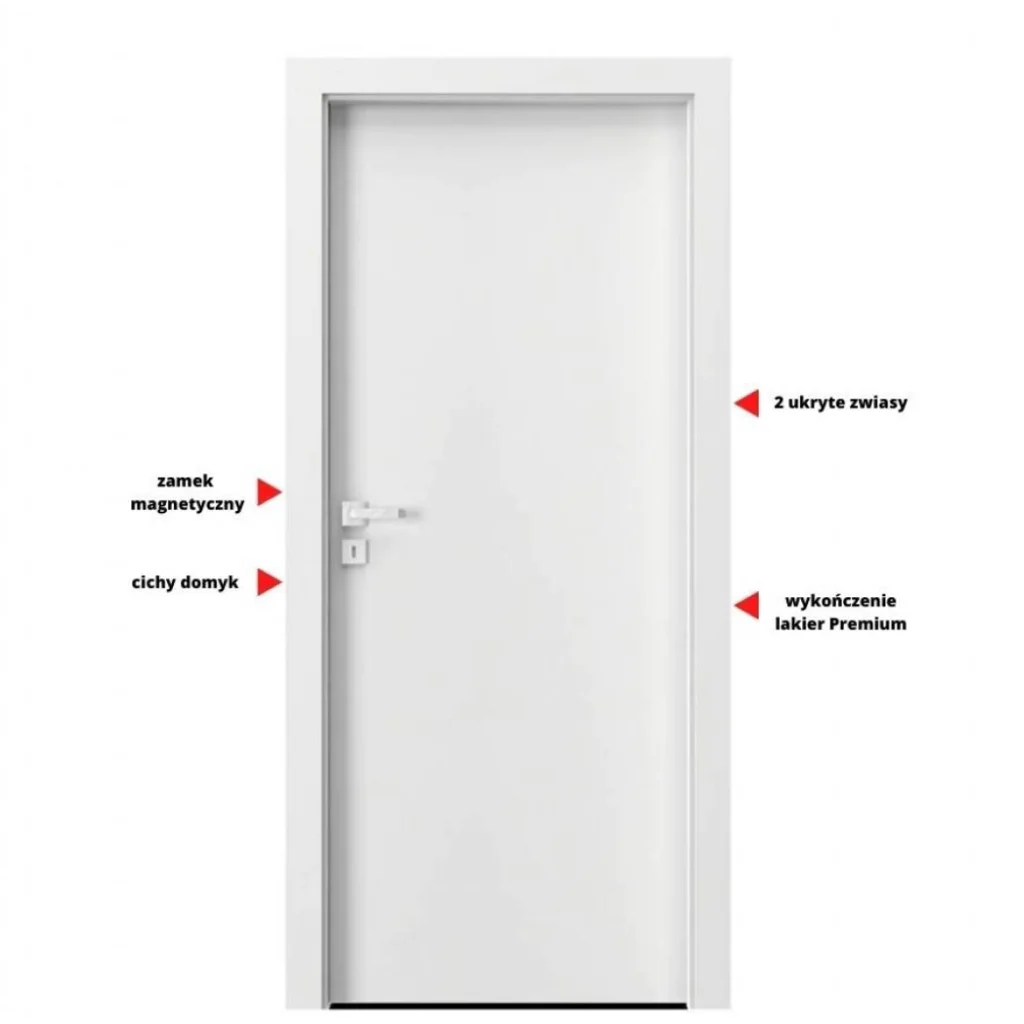 Drzwi Porta VECTOR Premium T Lewe 80cm Odwrotna przylga, SPPPMT0L08UBI0A7U0H000, Drzwi wewnętrzne, PORTA VECTOR PREMIUM, PORTA