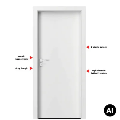 Drzwi Porta VECTOR Premium T Lewe 80cm Odwrotna przylga, SPPPMT0L08UBI0A7U0H000