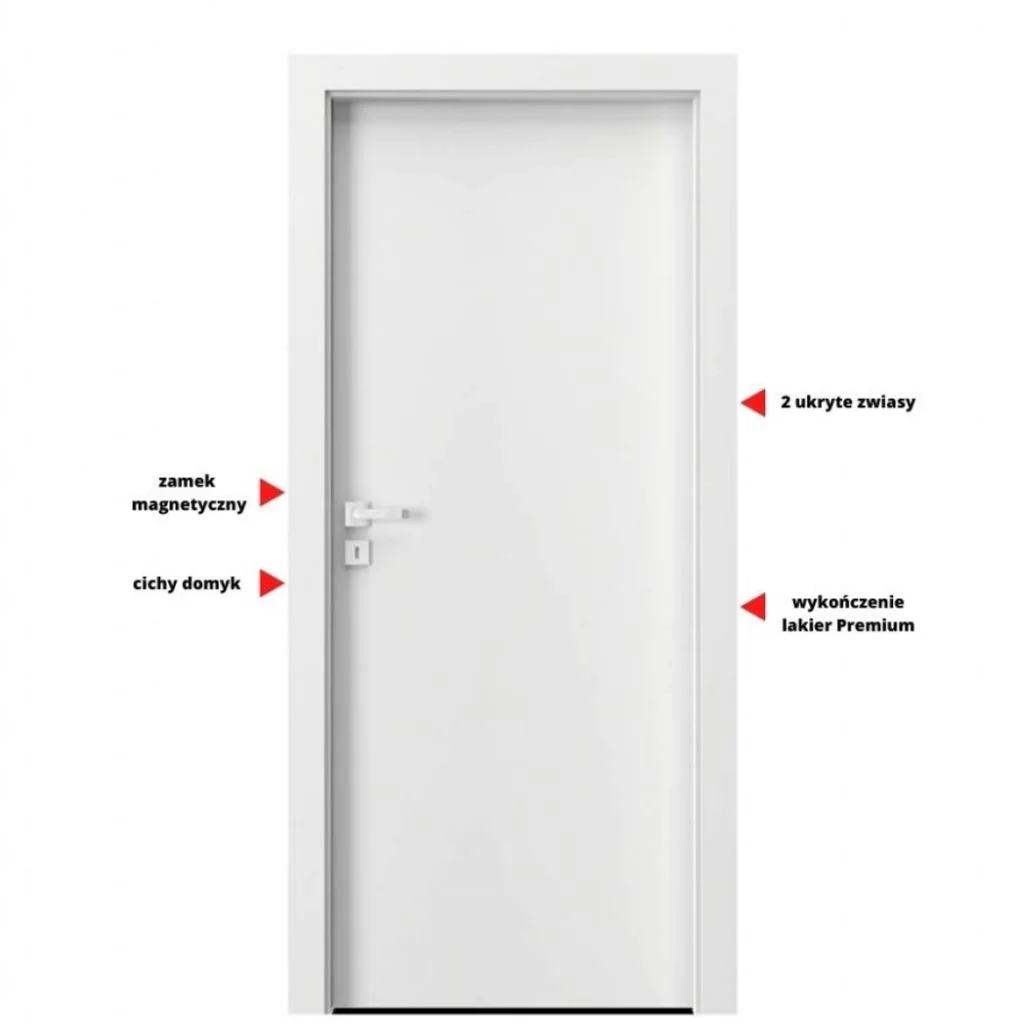 Drzwi Porta VECTOR Premium T Prawe 80cm Odwrotna przylga, SPPPMT0P08UBI0A7U0H000, Drzwi wewnętrzne, PORTA VECTOR PREMIUM, PORTA