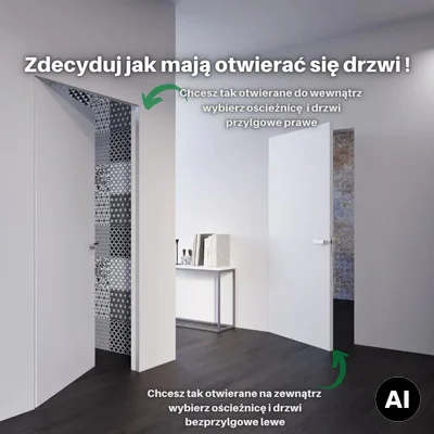 Drzwi Sara Eco 2 odwrotna przylga ukryte lewe 80 cm płyta, 5901316049828