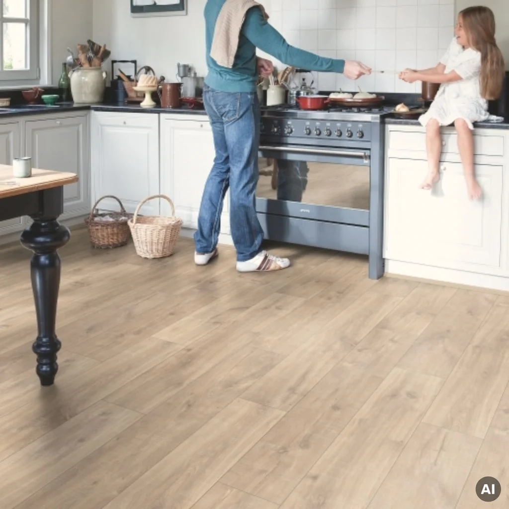 Panele Podłogowe Dąb Havanna Naturalny ze śladami cięcia piłą CLM1656 AC4 8 mm, Panele podłogowe, Classic, Quick-Step