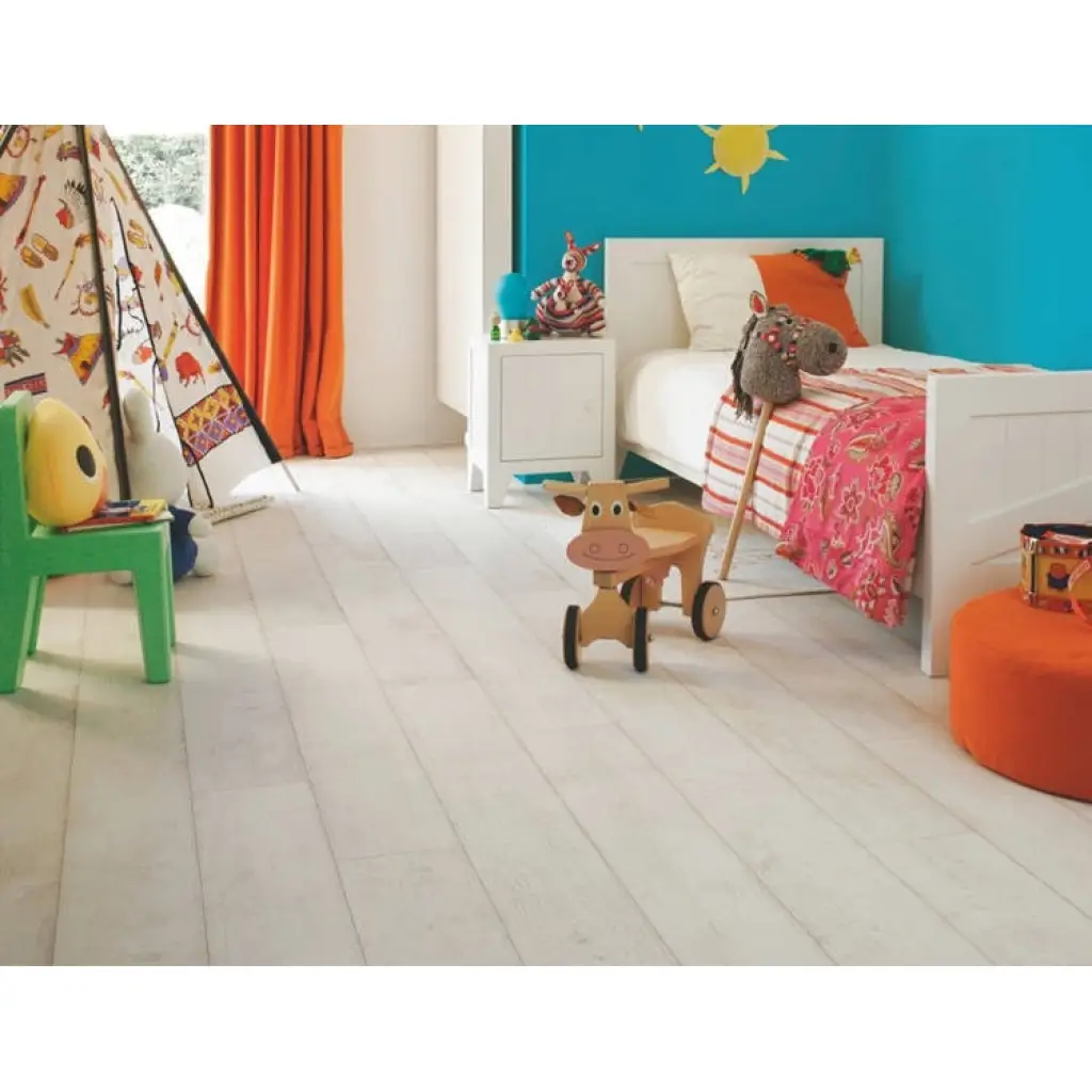 Panele Podłogowe Teak Biały bielony CLM1290 AC4 8 mm, Panele podłogowe, Classic, Quick-Step Unilin