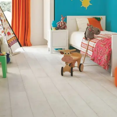 Panele Podłogowe Teak Biały bielony CLM1290 AC4 8 mm