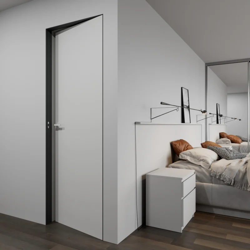 Drzwi ukryte białe + ościeżnica Sara Color prawe 60cm otw