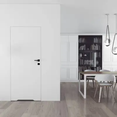 Zestaw Drzwi ukryte + Ościeżnica biała Sara Eco 2 WC odwrotna przylga (otwierane do wewnątrz) Prawe 80 cm płyta, DRE 400010394, 5901316110641