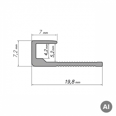 Profil zakończeniowy Modee  BLACK MATT A4 2800mm, 5905167882696
