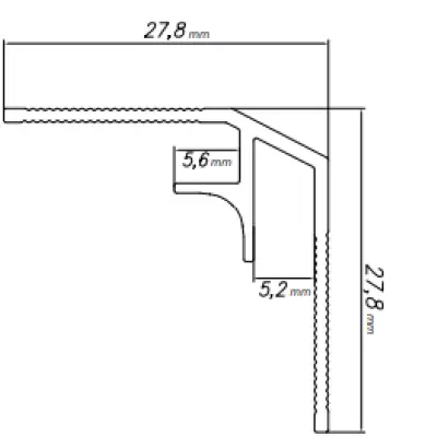 Narożnik wewnętrzny Modee SILVER A1 2800mm, 5905167882702
