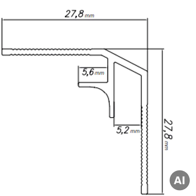 Narożnik wewnętrzny Modee SILVER A1 2800mm, 5905167882702